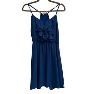 Francesca's Size M Medium Royal Blue Ruffle Tank Dress